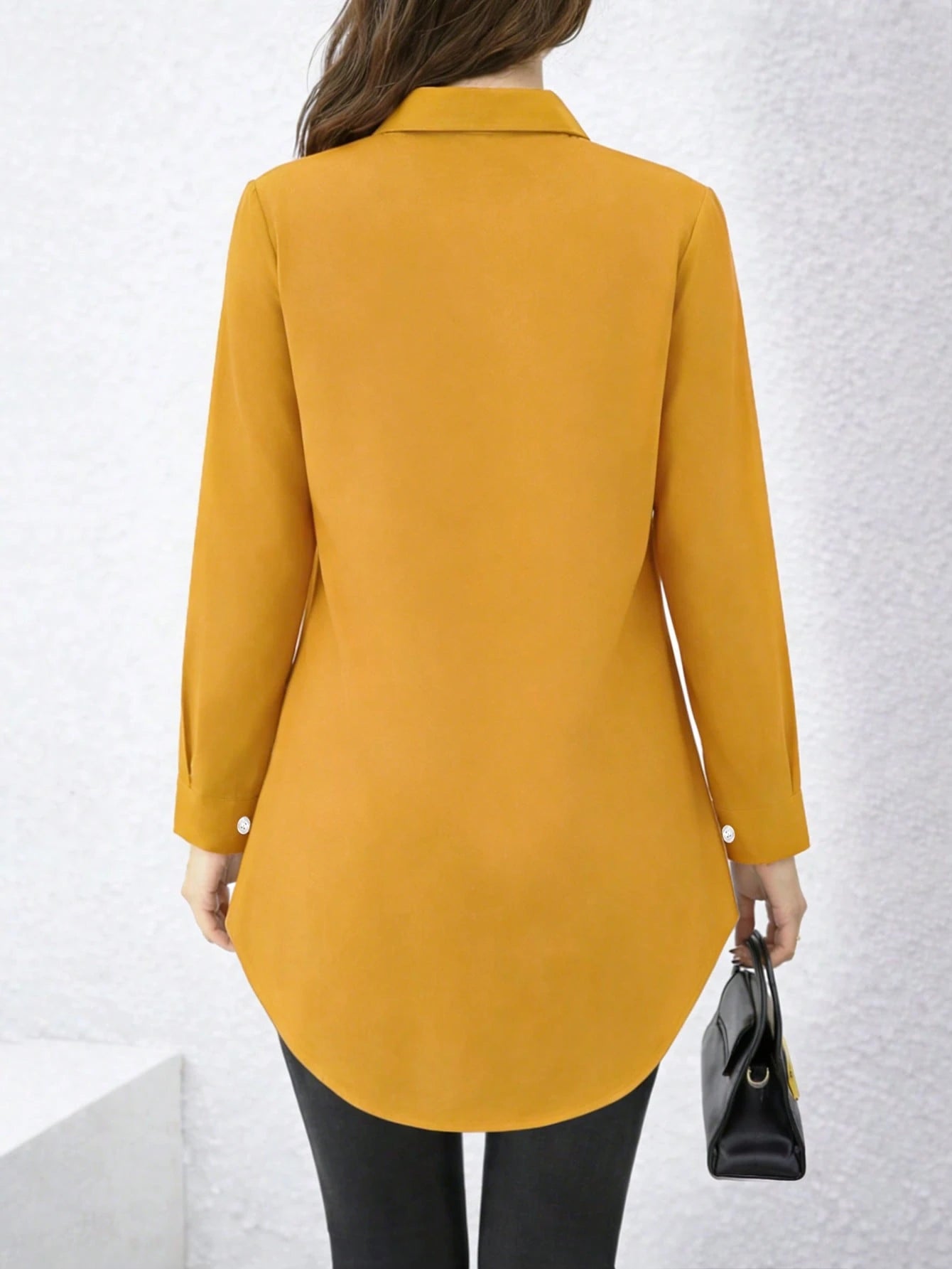 Casual Comfortable Mid-Length Button-Up Shirt, New Arrival, Suitable For All Seasons White Spring