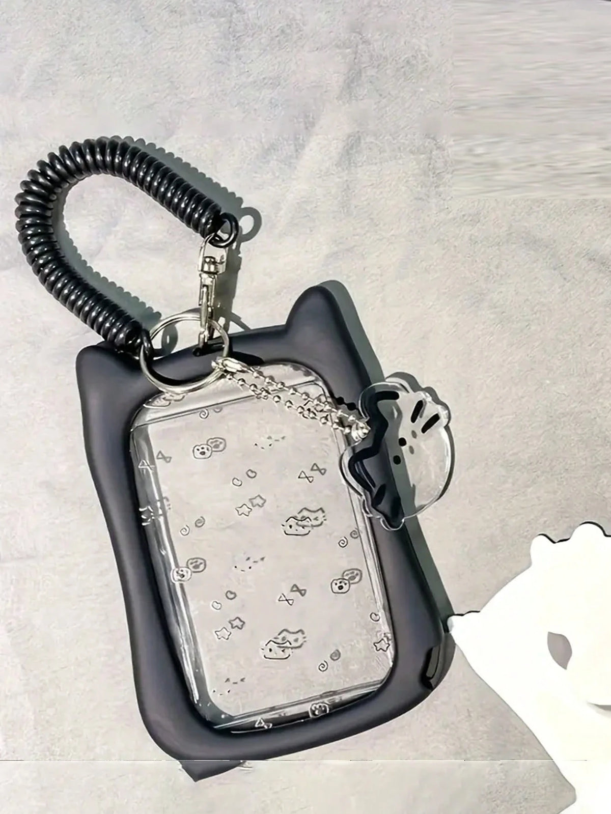 Cat Silicone Card Holder With Keychain- Durable And Fashionable Student ID Card Protector, Suitable For Bus Card, Metro Card And Campus Card| Adorable Cat Design, Transparent Material With Colorful