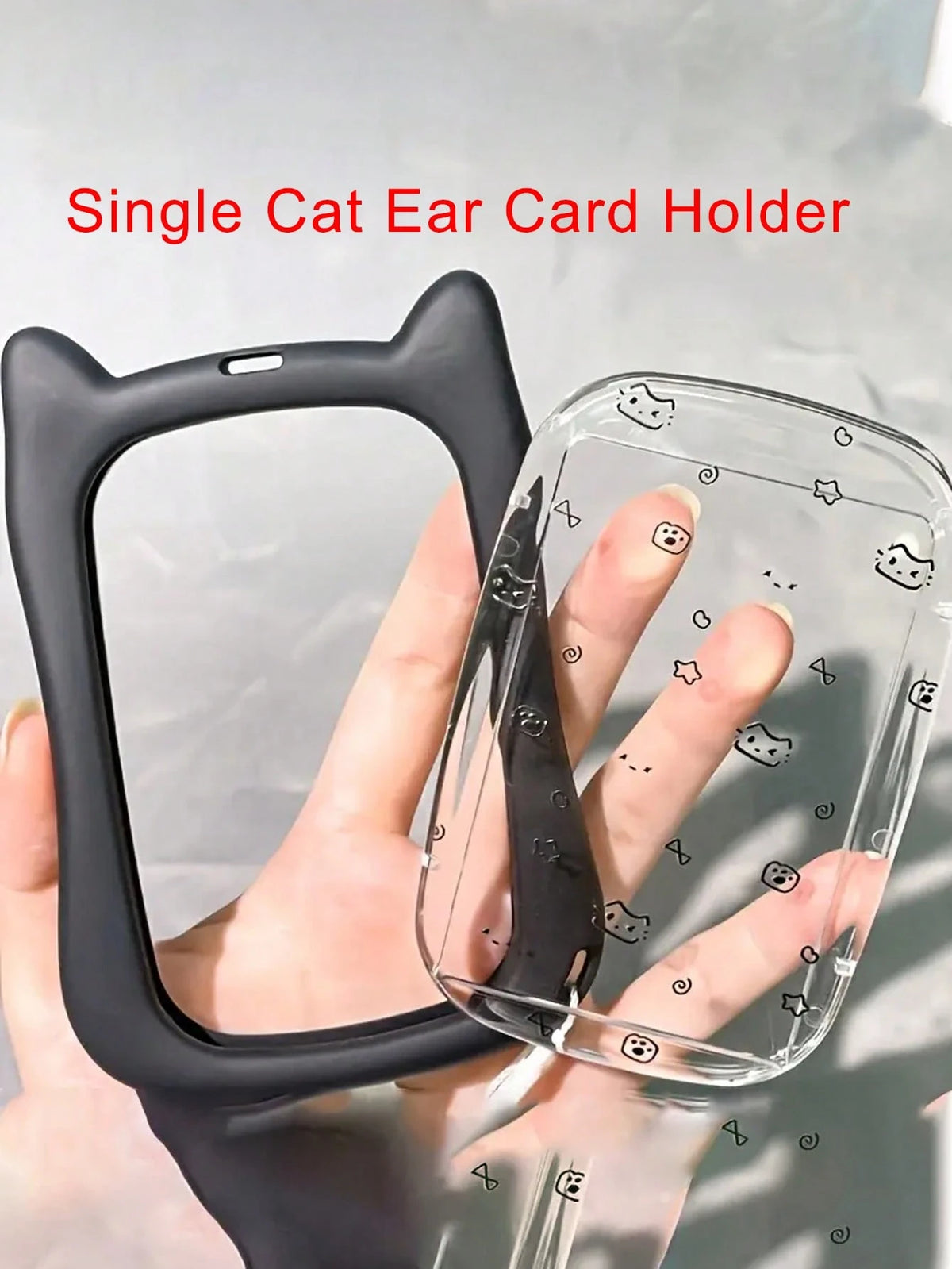Cat Silicone Card Holder With Keychain- Durable And Fashionable Student ID Card Protector, Suitable For Bus Card, Metro Card And Campus Card| Adorable Cat Design, Transparent Material With Colorful