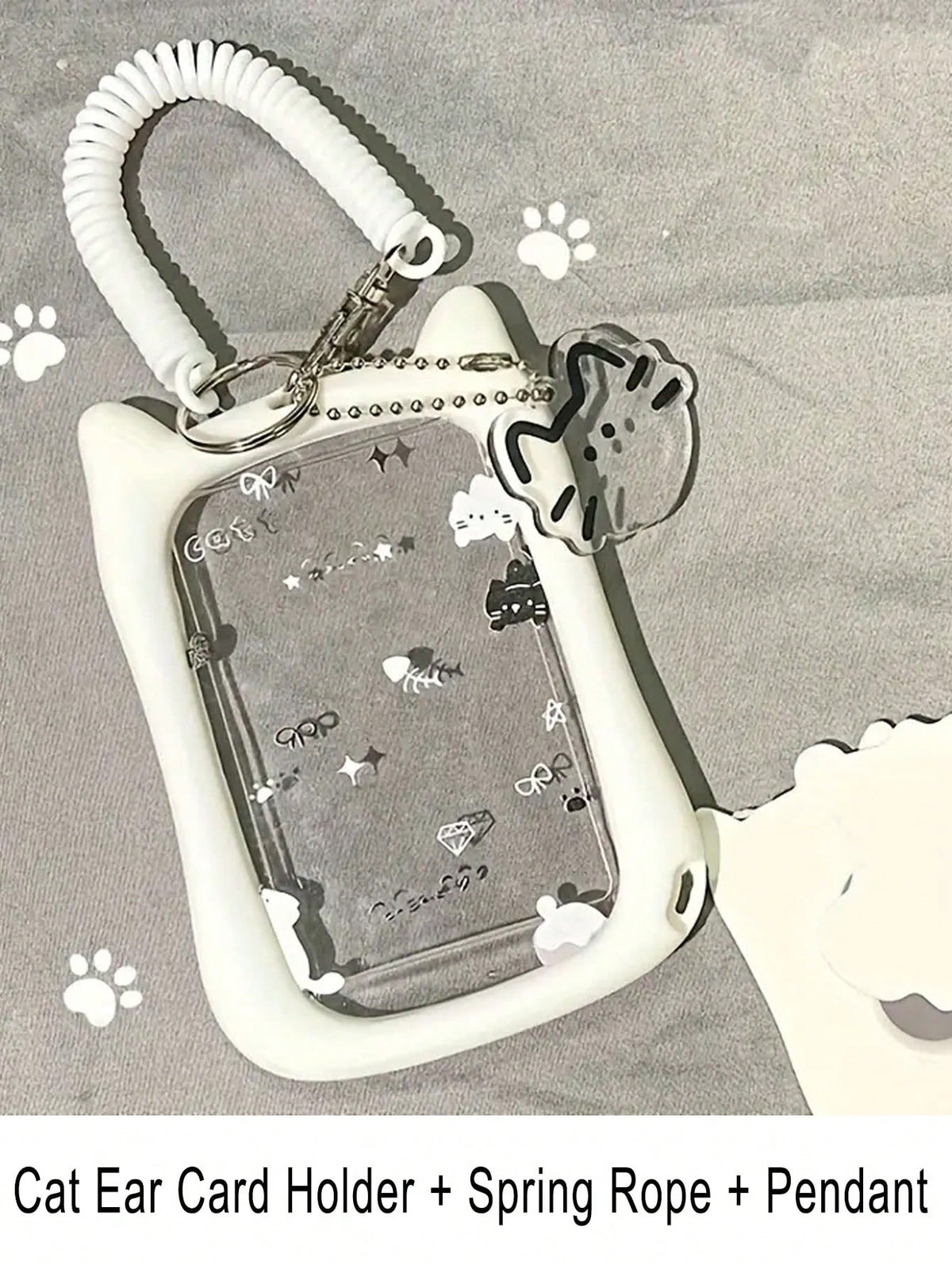 Cat Silicone Card Holder With Keychain- Durable And Fashionable Student ID Card Protector, Suitable For Bus Card, Metro Card And Campus Card| Adorable Cat Design, Transparent Material With Colorful