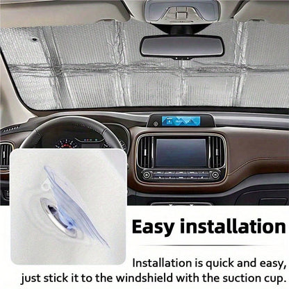 Cat Themed Car Sun Visor, Cute Cartoon Design, Sun Shading & UV Protection, Keeps Dashboard Cool, Fits Most Sedans, SUVs And RVs, Portable & Foldable, Fashionable Car Accessory, Must-Have Car Decor, E