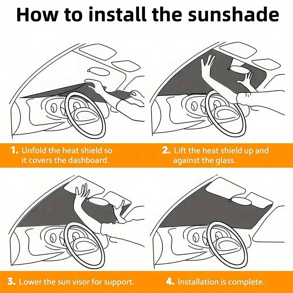Cat Themed Car Sun Visor, Cute Cartoon Design, Sun Shading & UV Protection, Keeps Dashboard Cool, Fits Most Sedans, SUVs And RVs, Portable & Foldable, Fashionable Car Accessory, Must-Have Car Decor, E