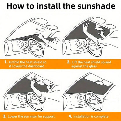 Cat Themed Car Sun Visor, Cute Cartoon Design, Sun Shading & UV Protection, Keeps Dashboard Cool, Fits Most Sedans, SUVs And RVs, Portable & Foldable, Fashionable Car Accessory, Must-Have Car Decor, E