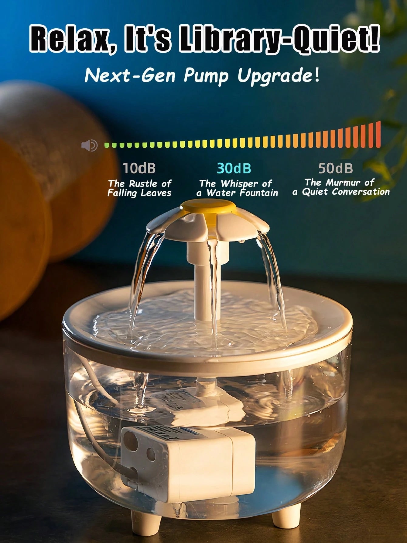 Cat Water Fountain, 1500ml USB Powered Cat Dog Water Dispenser, Automatic Circulation Pet Water Feeder With Filter (Charging Adapter Not Included) Cat Fountain With Water Level Window Easy To Clean Wa