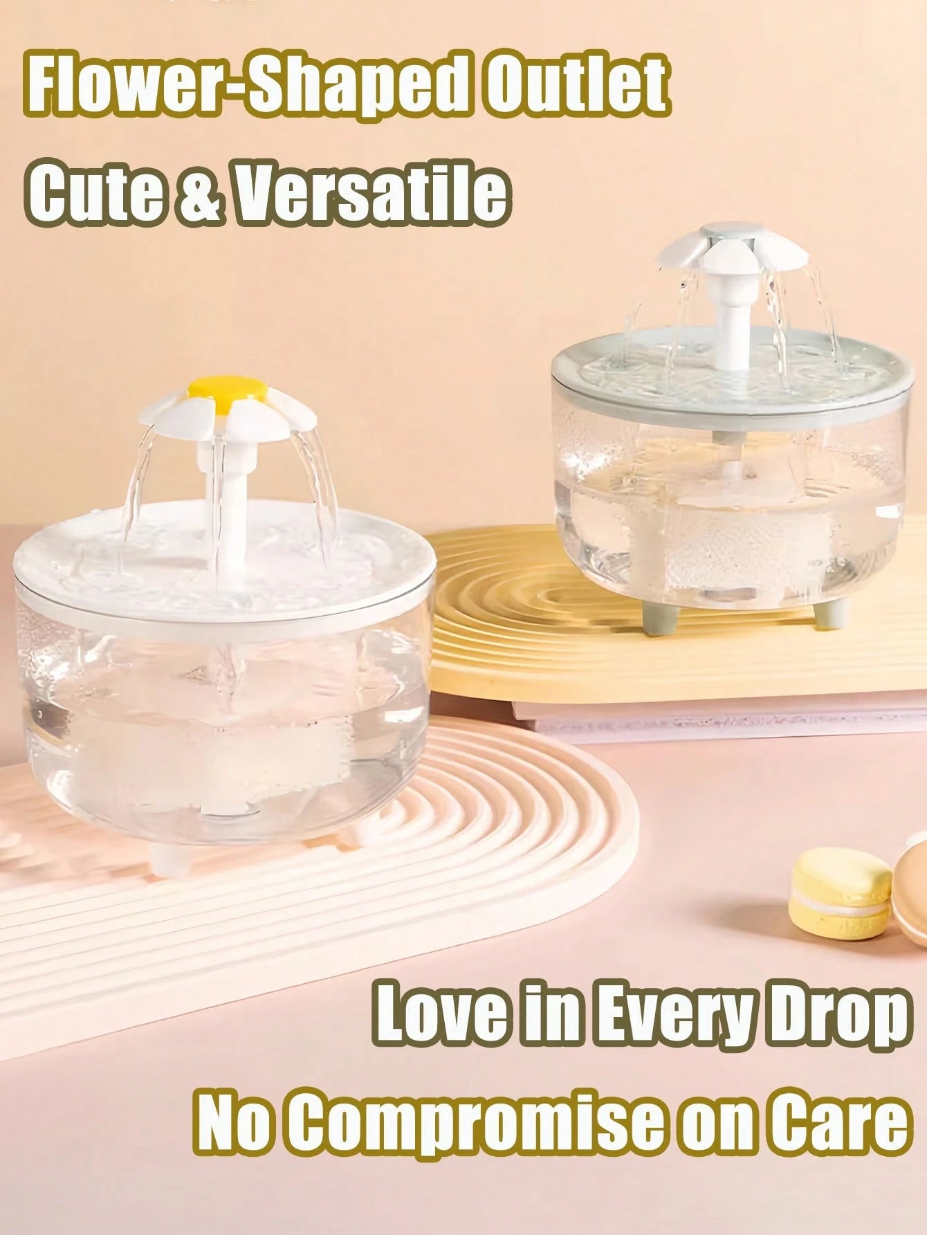 Cat Water Fountain, 1500ml USB Powered Cat Dog Water Dispenser, Automatic Circulation Pet Water Feeder With Filter (Charging Adapter Not Included) Cat Fountain With Water Level Window Easy To Clean Wa