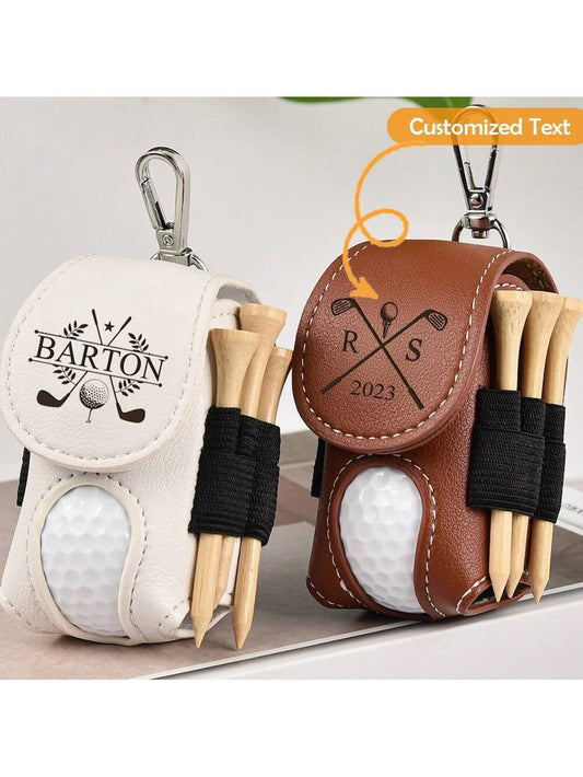 CFUNIQ 1pc Customized Golf Ball Bag, Personalized Fashion Golf Ball Bag, Ball Stand, Customized Golf Ball Marker, Mini Golf Ball Rack, Golf Travel Bag, Golf Gift, Customized Engraved Golf Ball Bag Tag
