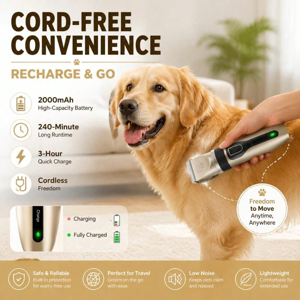 CGECGE Electric Pet Grooming Kit For Dogs And Cats. Professional Dog Grooming Kit With Low-Voltage Operation, Quiet Operation, And A Gentle Trimming System. Suitable For Home Pet Grooming, And Ideal F