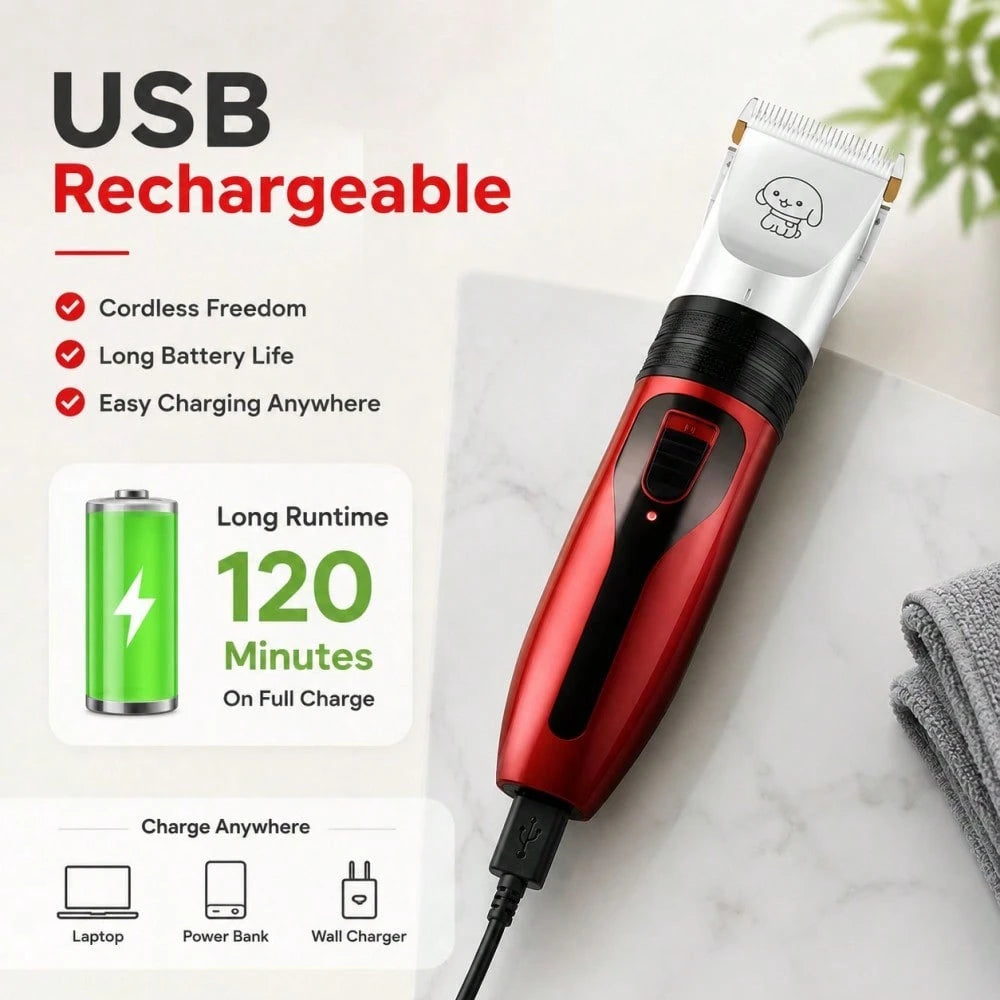 CGECGE Electric Pet Grooming Kit For Dogs And Cats. Professional Dog Grooming Kit With Low-Voltage Operation, Quiet Operation, And A Gentle Trimming System. Suitable For Home Pet Grooming, And Ideal F