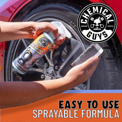Chemical Guys Tire Kicker Sprayable Extra Glossy Tire Shine Spray, Dry-To-Touch Dressing- Restores Wet Look To Rubber, Vinyl, And Plastic, For Cars, Trucks, Motorcycles, RVs, And More- 16 Oz