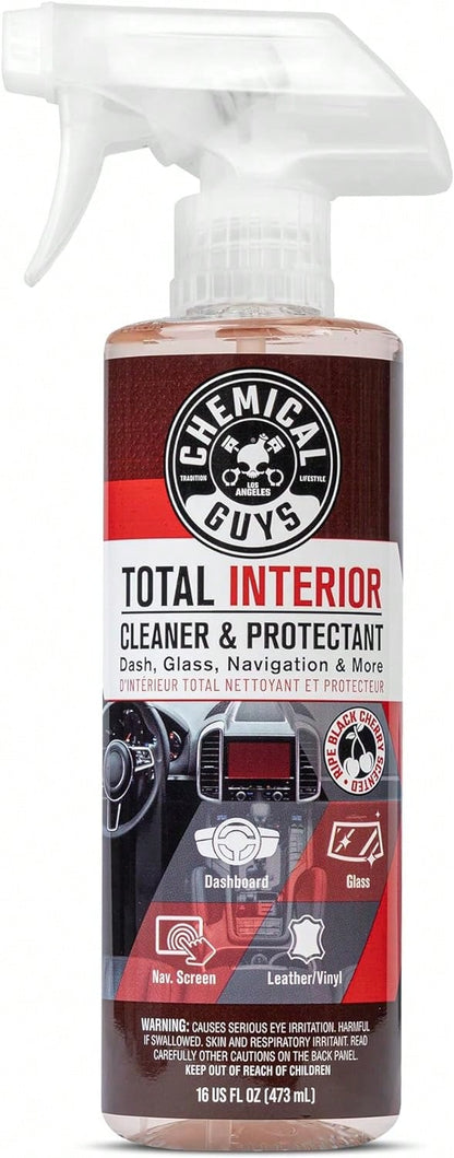 Chemical Guys Total Interior Cleaner &Amp; Protectant- Black Cherry, Car Cleaning Spray, Cleans And Protects Leather, Vinyl, Plastic, Rubber, And Glass, For Trucks, SUVs, Jeeps, RVs &Amp; More- 16