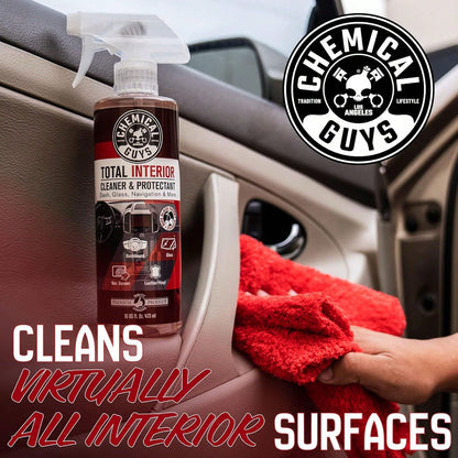 Chemical Guys Total Interior Cleaner &Amp; Protectant- Black Cherry, Car Cleaning Spray, Cleans And Protects Leather, Vinyl, Plastic, Rubber, And Glass, For Trucks, SUVs, Jeeps, RVs &Amp; More- 16
