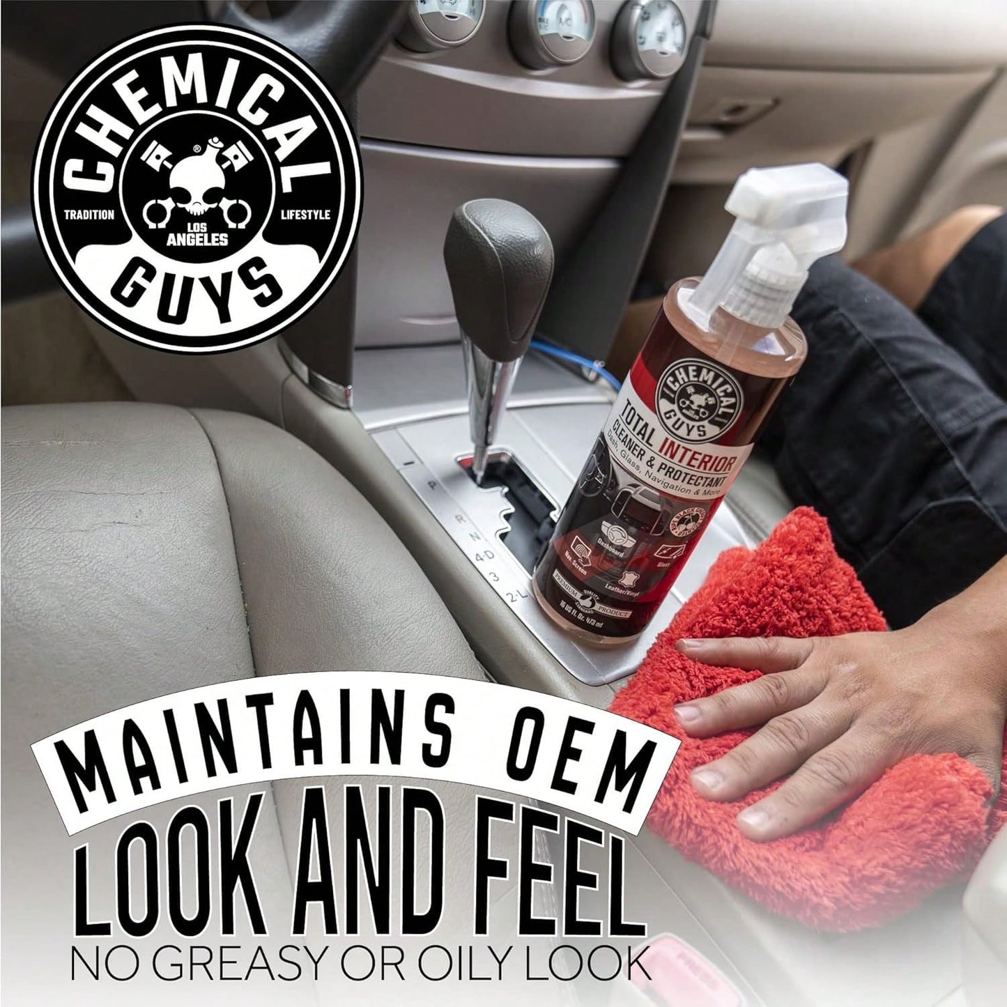Chemical Guys Total Interior Cleaner &Amp; Protectant- Black Cherry, Car Cleaning Spray, Cleans And Protects Leather, Vinyl, Plastic, Rubber, And Glass, For Trucks, SUVs, Jeeps, RVs &Amp; More- 16