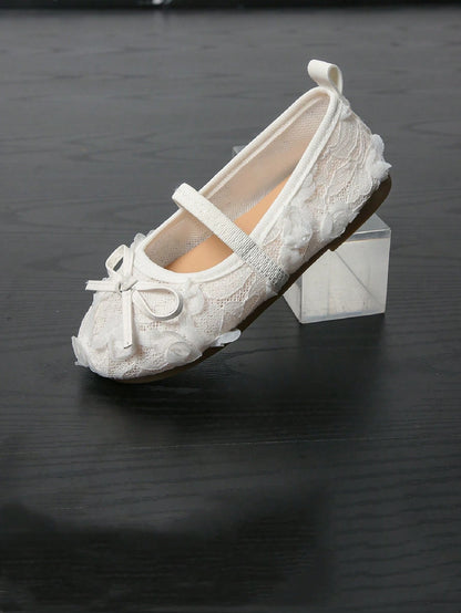 Children's Summer Fashion Lace Mesh Breathable Flat Bow Sandals For Girls