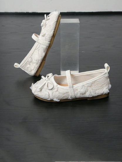 Children's Summer Fashion Lace Mesh Breathable Flat Bow Sandals For Girls