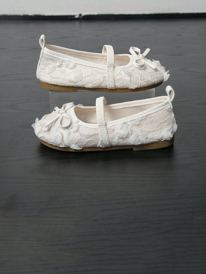 Children's Summer Fashion Lace Mesh Breathable Flat Bow Sandals For Girls