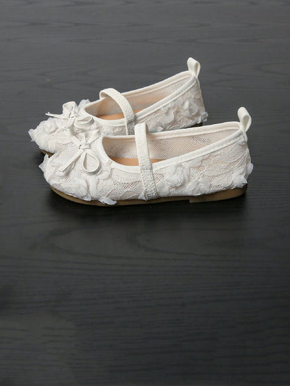 Children's Summer Fashion Lace Mesh Breathable Flat Bow Sandals For Girls