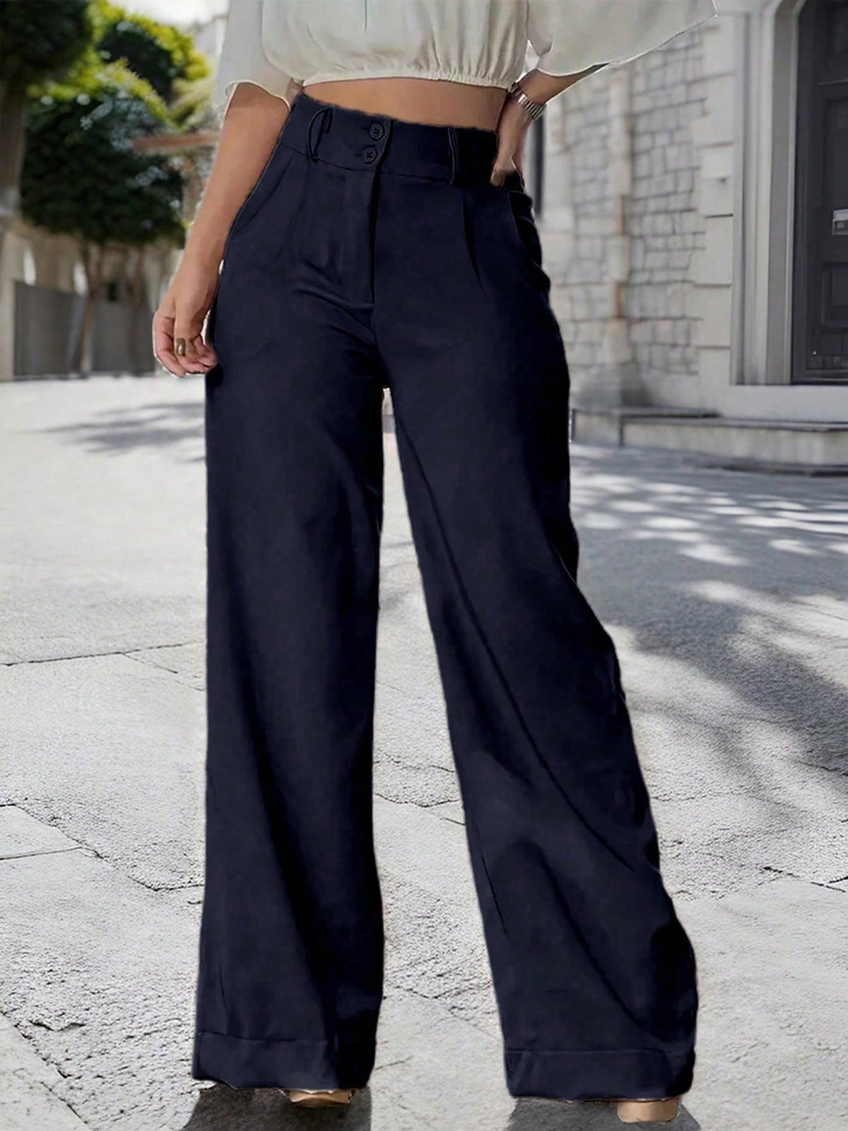 Chiquease Ladies Solid Color Simple Daily Spring And Summer Long Pants Fall Cloth For Women