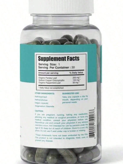 Chlorophyll Capsules- 30 Vegan Capsules For Detox, Digestion, Gut Health, Skin Support, And Oily Skin- Natural Energy Booster
