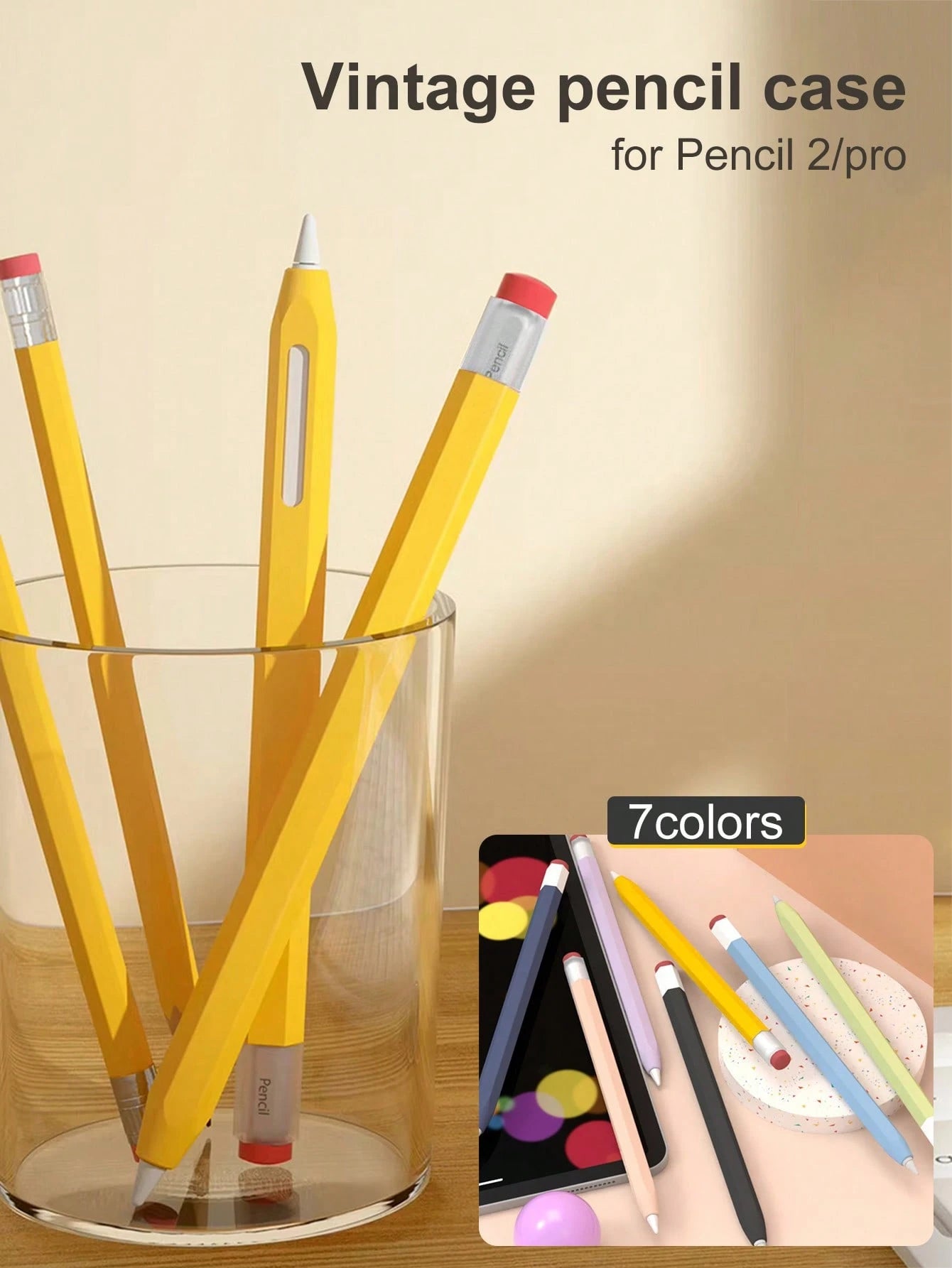 Christmas Gift Season Retro Pencil Shape Protective Case Compatible With Apple Pencil Pro Case & Apple Pencil 2nd Generation Case, Compatible With Magnetic Charging, Double Tap, Squeeze, Haptic