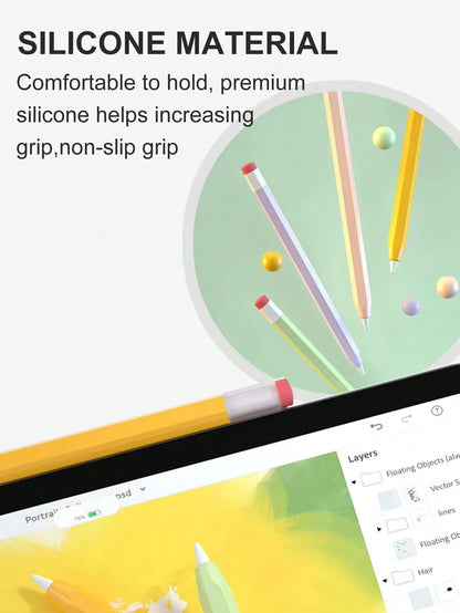 Christmas Gift Season Retro Pencil Shape Protective Case Compatible With Apple Pencil Pro Case & Apple Pencil 2nd Generation Case, Compatible With Magnetic Charging, Double Tap, Squeeze, Haptic