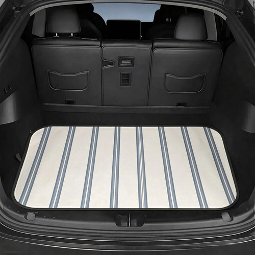 CKnight [Car Acessesories Trunk Mat]Designer Insideout Coastal Indoor Boho Stripe Modern Woven Chambray Blue