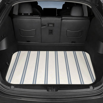 CKnight [Car Acessesories Trunk Mat]Designer Insideout Coastal Indoor Boho Stripe Modern Woven Chambray Blue