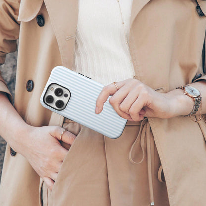 Classic Blue Striped College Style Phone Case Compatible With IPhone 17, 16, 15, 14, 13, 12, 11 Pro Max