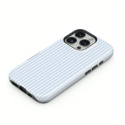 Classic Blue Striped College Style Phone Case Compatible With IPhone 17, 16, 15, 14, 13, 12, 11 Pro Max