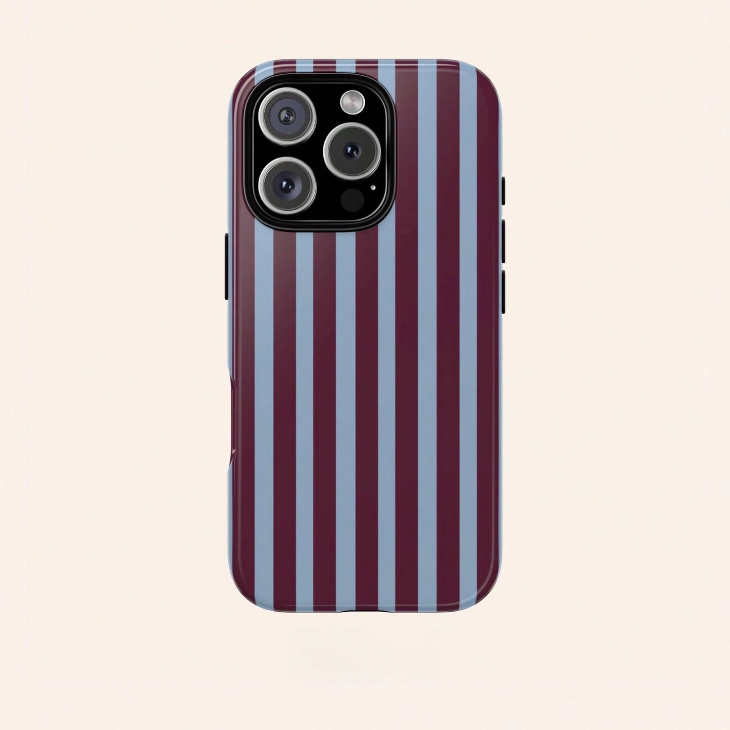 Classic Blue Striped College Style Phone Case Compatible With IPhone 17, 16, 15, 14, 13, 12, 11 Pro Max