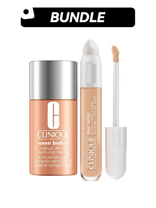 Clinique [Makeup Bundle]Even Better Makeup Broad Spectrum SPF 15 Foundation+Even Better All-Over Concealer + Eraser CN 40 Cream Chamois 1oz/30ml+0.2oz/6ml