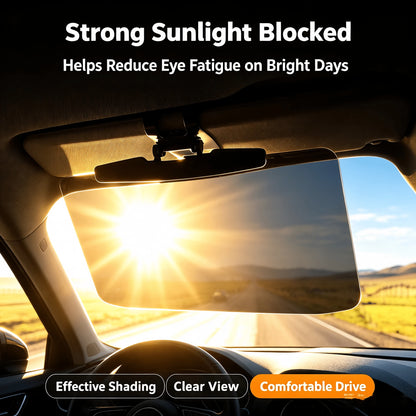 Clip‑On Polarized Car Sun Visor, Adjustable Anti‑Glare Driving Sun Shield, Day And Night Windshield Sun Blocker For Blocking Strong Sunlight And On‑Coming High‑Beam Headlights