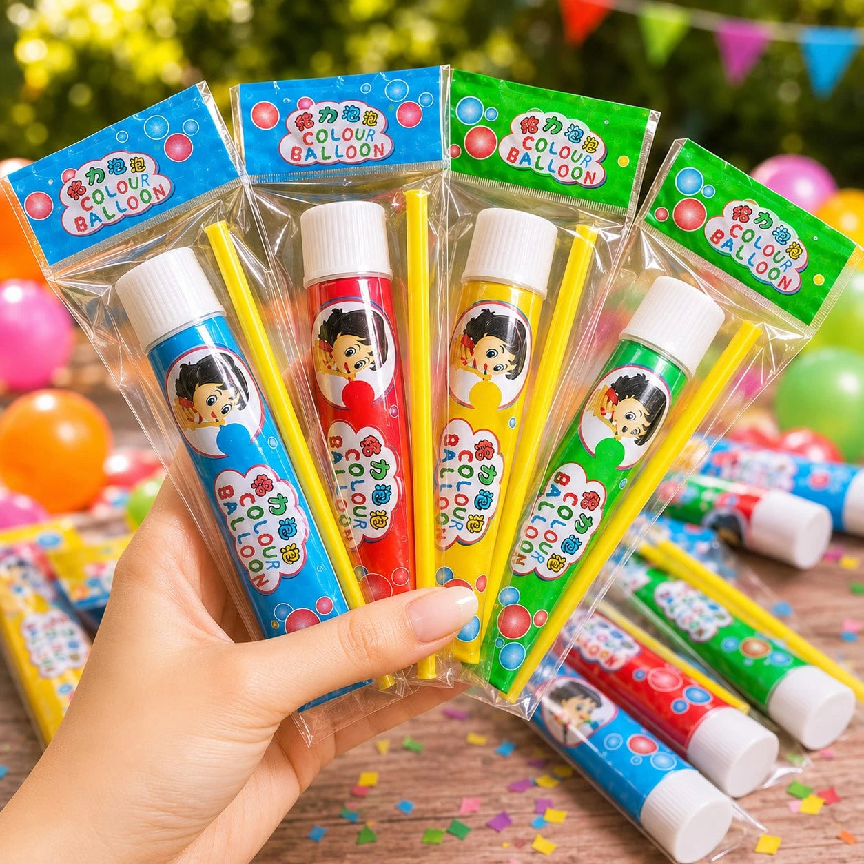Colorful Bubble Glue Set- Straw Bubble Blowing- Outdoor Game Holiday Party Creative Gift- Relive Childhood Memories- Random Color