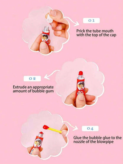 Colorful Bubble Glue Set- Straw Bubble Blowing- Outdoor Game Holiday Party Creative Gift- Relive Childhood Memories- Random Color