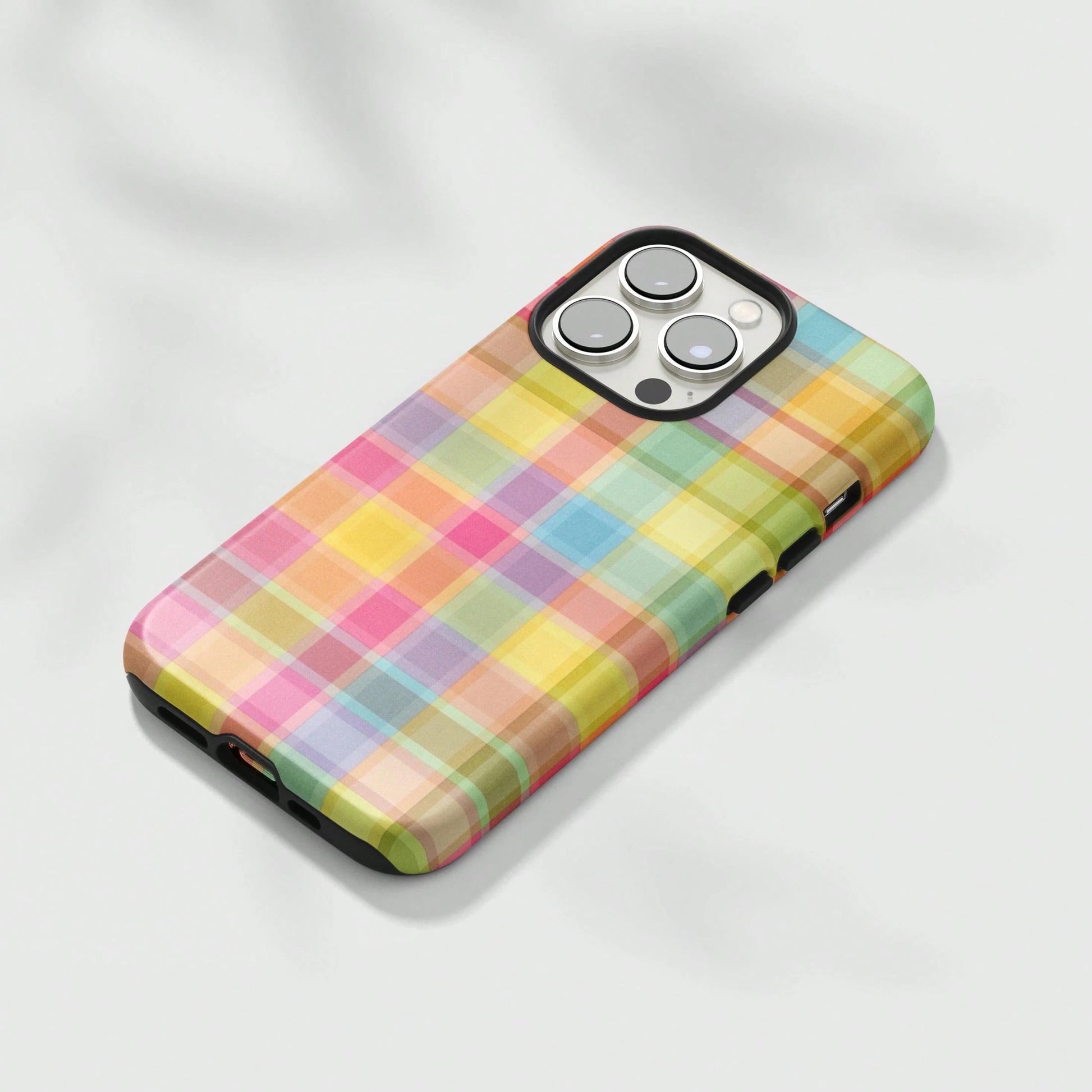 Colorful Checkerboard Pattern Phone Case Compatible With IPhone 16 Pro Max, 15 Pro, 14 Plus, 13 Pro Max, 12, 11