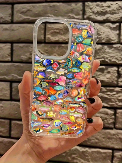 Colorful Fish-Themed Transparent TPU Phone Case With An Ocean Aesthetic. Compatible With IPhone 17, 17 Air, 17 Pro, 17 Pro Max, 16, 15, 14, 13, 12, 11, Pro, Max, X, XS, And Plus. It's A Thoughtful Bir