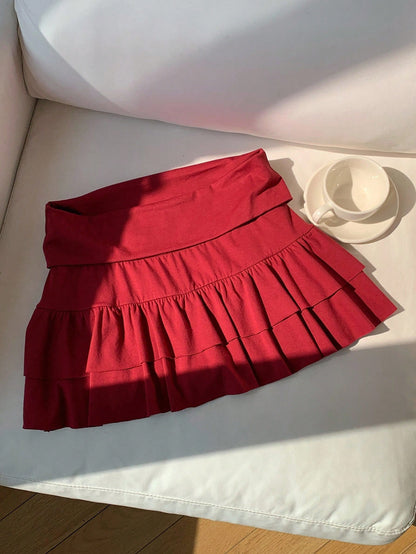 Comfortcana Solid Summer Blayklee Mini Short Skirt,Butter Yellow