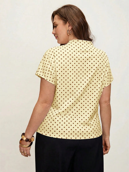 Comfylo 3D Cut Pleated Slim Fit Plus Size Women's Yellow Print T-Shirt Party Summer Elegant