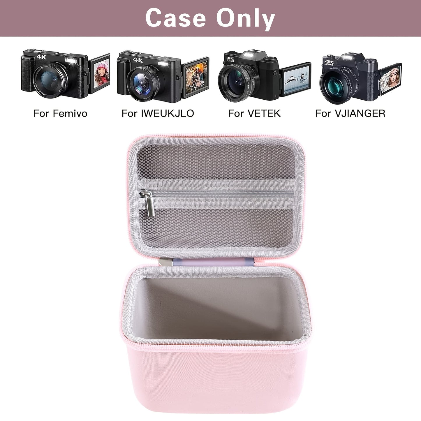 Compact Digital Camera Case, Portable EVA Hard Shell Travel Organizer, Waterproof Shockproof Protective Case For 4K Vlogging Cameras
