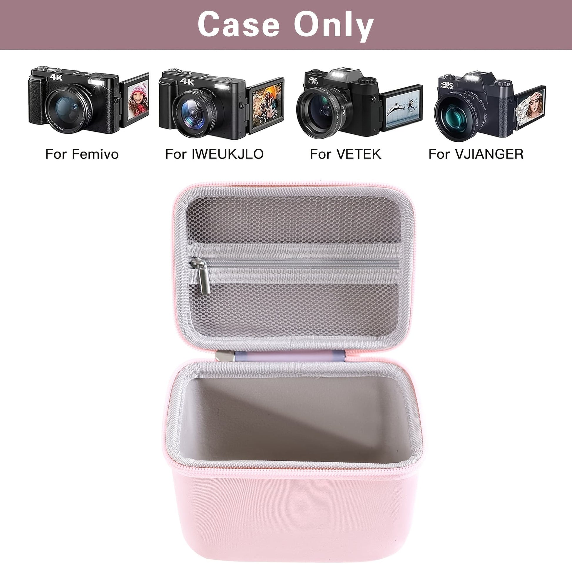 Compact Digital Camera Case, Portable EVA Hard Shell Travel Organizer, Waterproof Shockproof Protective Case For 4K Vlogging Cameras