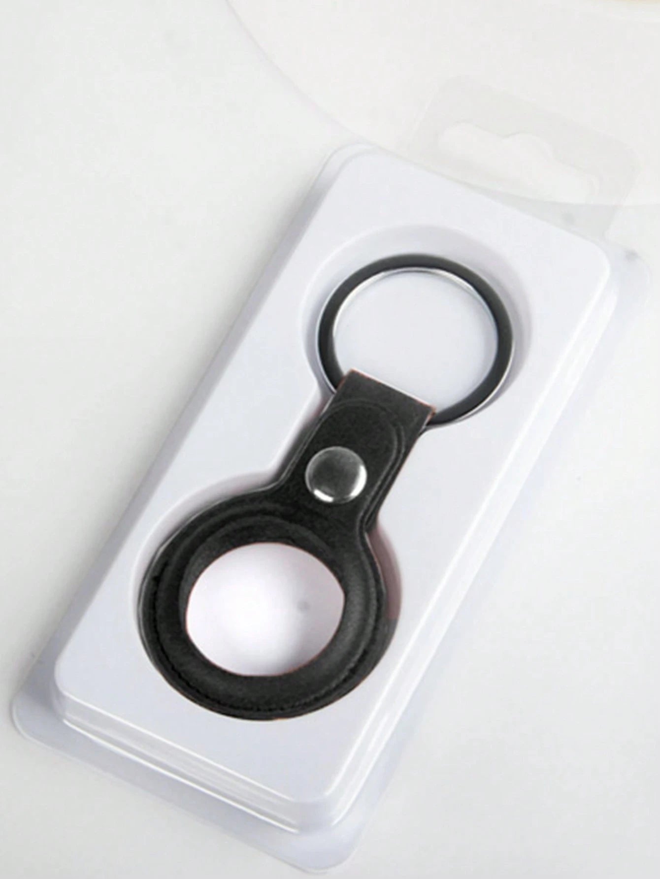Compatible With Apple Airtag Holder, PU Leather Airtag Keychain Case Cover, 360° Sturdy Protection Airtag Keychain Holder, Air Tag Key Chain, Compatible With Motoral Moto Tag Case, Protective Case Cov