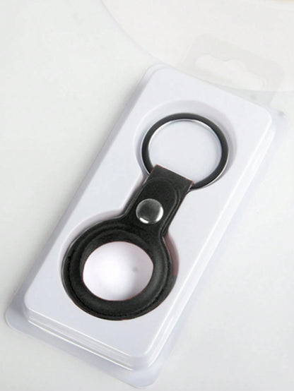 Compatible With Apple Airtag Holder, PU Leather Airtag Keychain Case Cover, 360° Sturdy Protection Airtag Keychain Holder, Air Tag Key Chain, Compatible With Motoral Moto Tag Case, Protective Case Cov