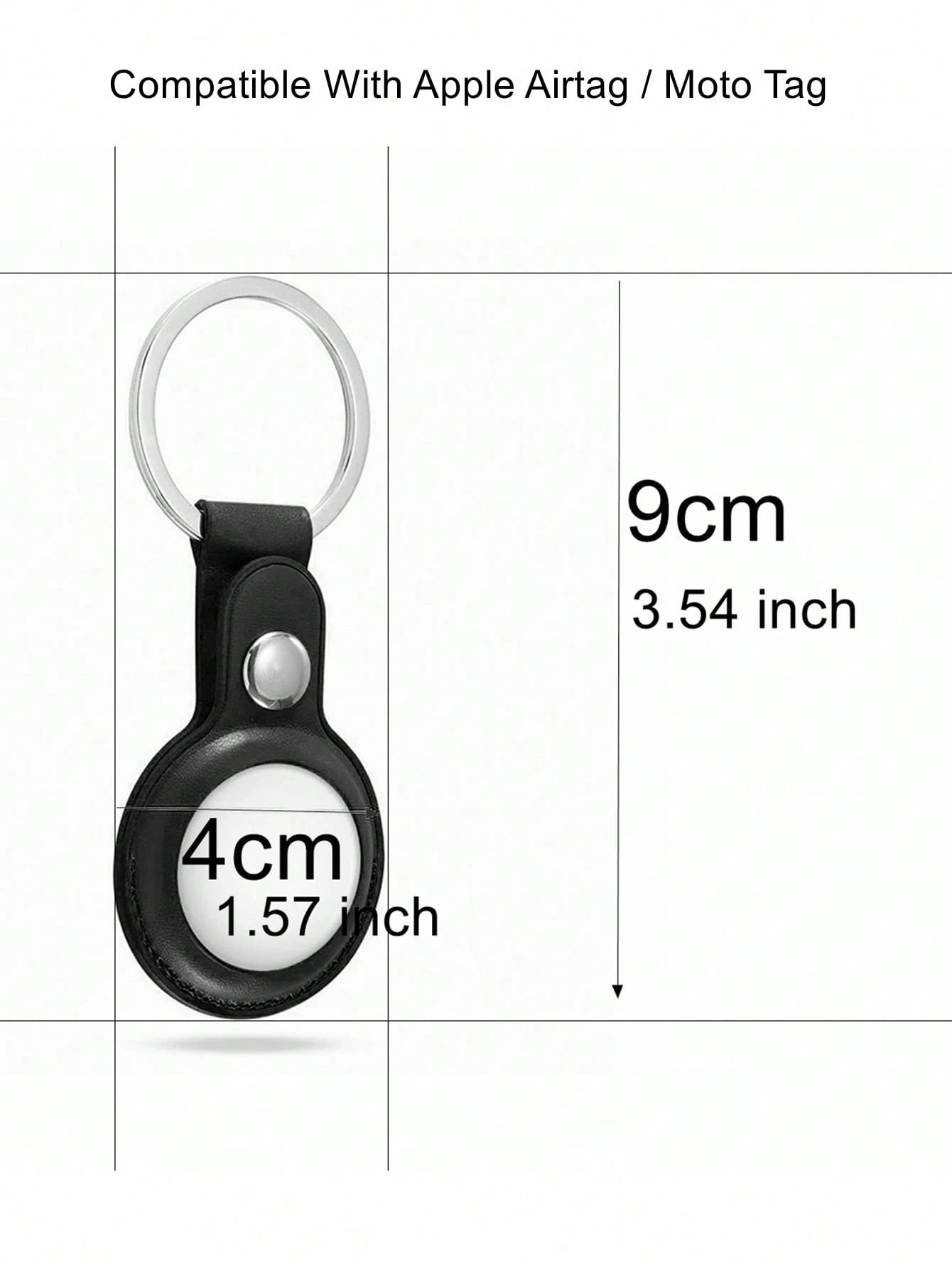 Compatible With Apple Airtag Holder, PU Leather Airtag Keychain Case Cover, 360° Sturdy Protection Airtag Keychain Holder, Air Tag Key Chain, Compatible With Motoral Moto Tag Case, Protective Case Cov