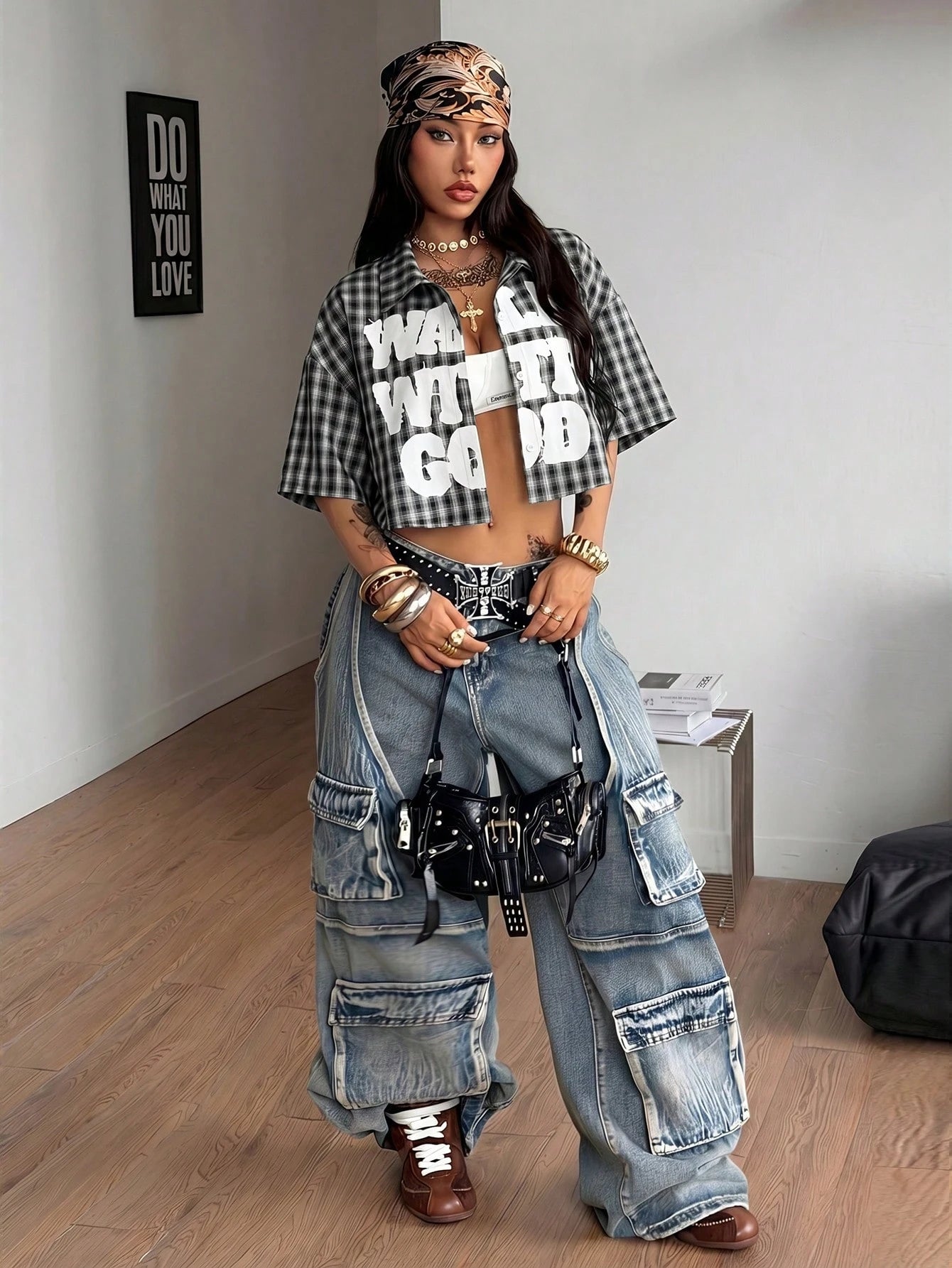 Coolane Women's Spring/Summer Vintage Preppy Crop Plaid Loose Crop Tops Red Shirt For New Years,Summer Top