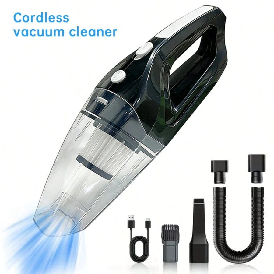 Cordless Vacuum Cleaner, Portable Car Vacuum Cleaner,Long Battery Life, And Comes With 5 Accessories. It Features A Type-C Charging Port, Making It Suitable For Cars, RVs, Living Rooms, Kitchens, Bedr