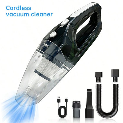 Cordless Vacuum Cleaner, Portable Car Vacuum Cleaner,Long Battery Life, And Comes With 5 Accessories. It Features A Type-C Charging Port, Making It Suitable For Cars, RVs, Living Rooms, Kitchens, Bedr