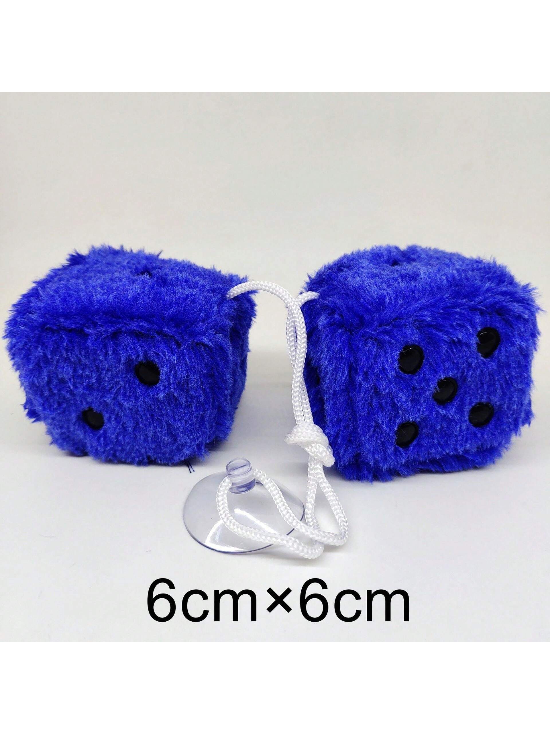 Couple Fuzzy Dice With Leather Dots Retro Car Mirror Hanging Accessories For Car Decoration