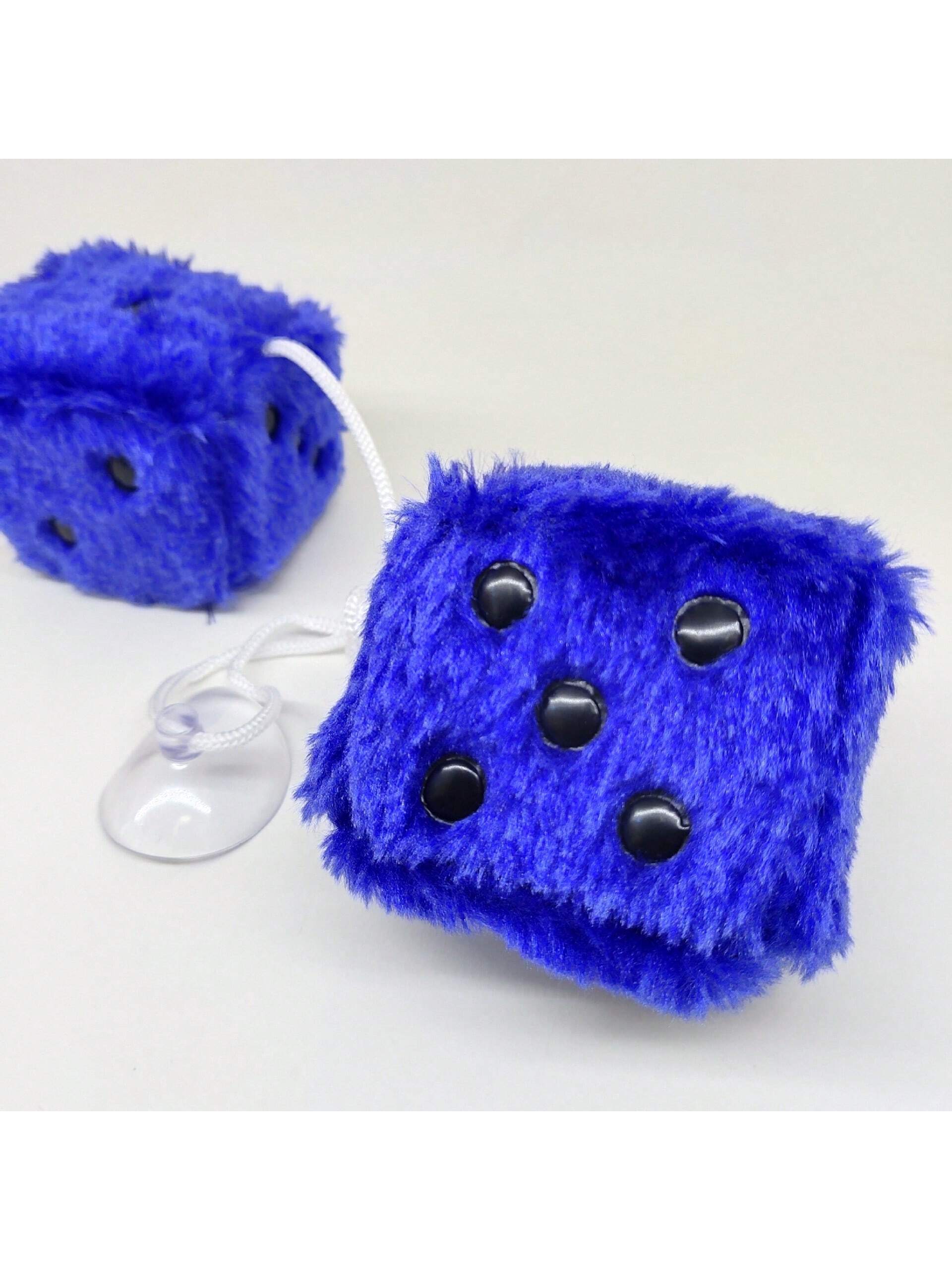 Couple Fuzzy Dice With Leather Dots Retro Car Mirror Hanging Accessories For Car Decoration