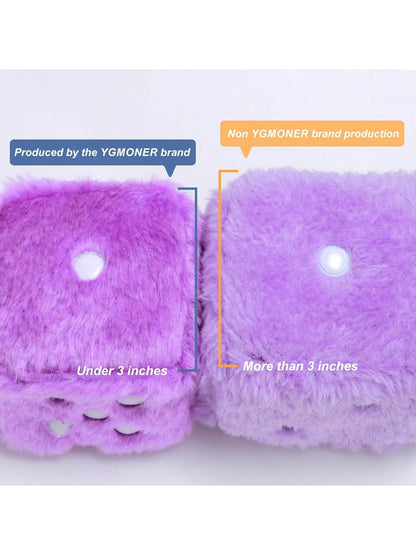 Couple Fuzzy Dice With Leather Dots Retro Car Mirror Hanging Accessories For Car Decoration