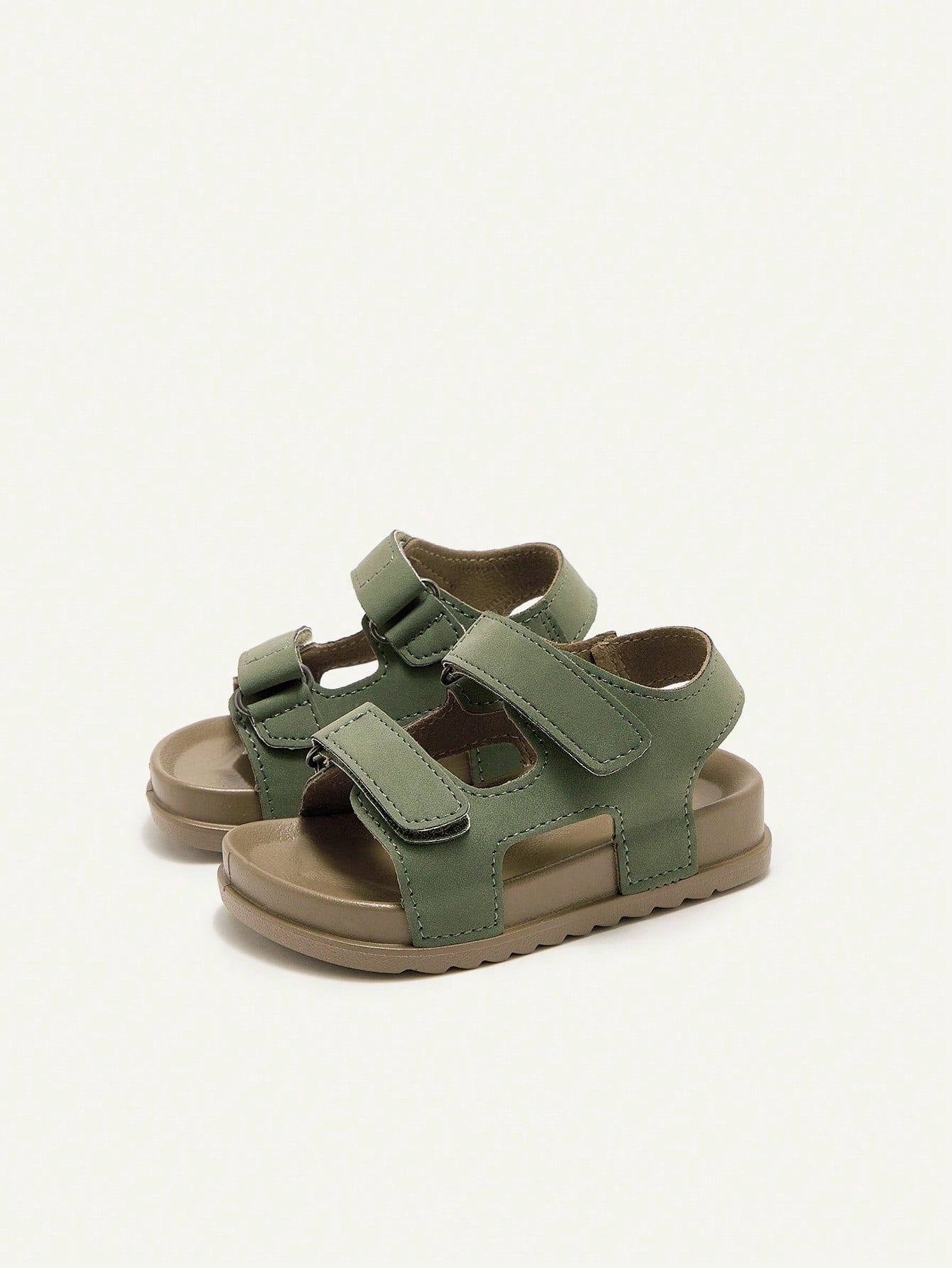 Cozy Pixies 1 Pair Kids Summer Casual Hook-And-Loop Green Military All-Match Fashion Versatile Boys Toddler Soft Bottom Flat Sandals