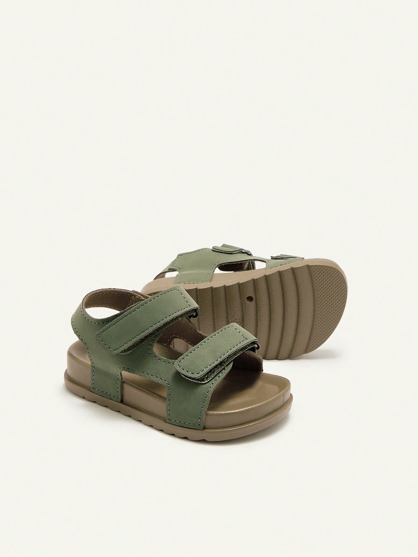 Cozy Pixies 1 Pair Kids Summer Casual Hook-And-Loop Green Military All-Match Fashion Versatile Boys Toddler Soft Bottom Flat Sandals